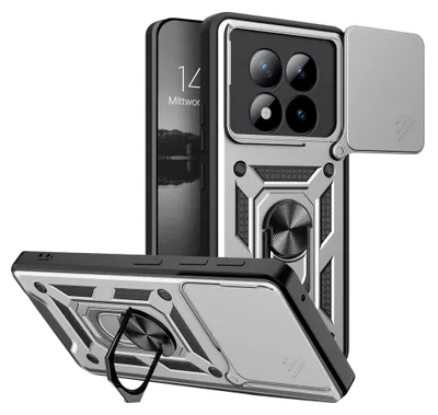 Produktbild von Armor Handyhülle für Xiaomi Redmi Note 15 Pro 5G Kameraschutz Handy Panzer Case Cover Schutzhülle Outdoor Farbe: Silber