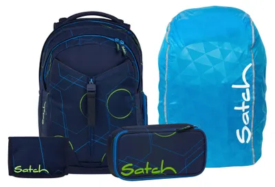 Produktbild von Satch, Schulrucksack-Set MATCH Blue Tech 4-teilig, ab 5. Klasse