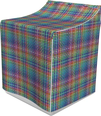 Produktbild von ABAKUHAUS Bunt Waschmaschienen und Trockner Bezug, Gekreuzte Streifen-Design, Dekorativer Bezug aus Stoff, 70x75x100 cm, Mehrfarbig