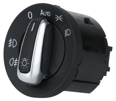 Produktbild von Lichtschalterknopf für Scheinwerfer VW Golf 5/6, Passat B6, Caddy, Touran, Tiguan, Scirocco, Jetta, mit Auto‑Funktion, Chrom, 3C