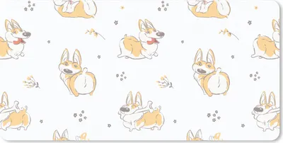 Produktbild von MuchoWow® Mauspad Mousepad Muster - Corgi - Hund - Jungen - Mädchen - Kinder - Kind 60x30 cm - Mousepads - Maus Mat - Pad - Mausunterlage - Nachhaltig