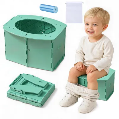 Produktbild von ZhouWei Faltbares Töpfchen Kinder, 15×24,5×19,5 cm Töpfchen Kinder – Grün