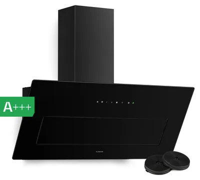 Image de Klarstein SleekAir 90 cm Hotte aspirante inclinée – Débit d'extraction de 717 m³/h, système OxyPure Air, commandes tactiles, éclairage LED, classe énergétique A+++