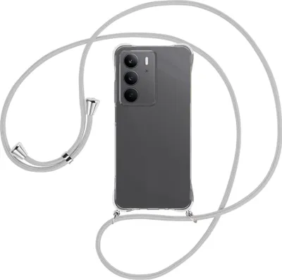 Produktbild von Handykette Backcover-Schutzhülle mit Band (Metall silberfarben) für Realme C75 4G - silbergrau