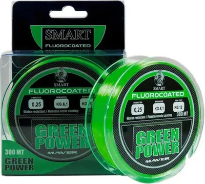 Obrázek produktu pro Maver Green Power Fluorine 300 M Monofilní vlasec Transparentní 0,250 mm Transparentní 0,250 mm