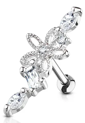Produktbild von Helix Piercing Barbell Blume Klar