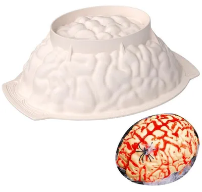 Produktbild von Silikonform Gehirn Kuchenform Mousse Seife Halloween Motivbackform 24x18x8 cm Lebensmittelqualität