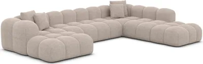 Produktbild von Strukturstoff U-Form XXL Lounge Wohnlandschaft Valora Beige Links