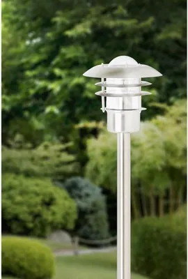 Immagine prodotto di BRILLANTE lampada da terra per esterni Terrence | luce per esterni | metallo/vetro | acciaio inox | IP44 | resistente agli spruzzi | 1x E27 max. 40 W