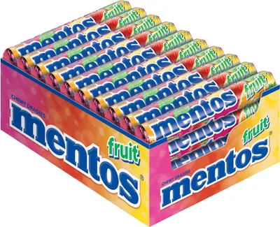 Produktbild von mentos fruit Kaudragees mit Fruchtgeschmack (40x38g Rollen)