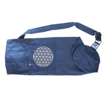 Produktbild von Yoga Tasche - mit Blume des Lebens blau