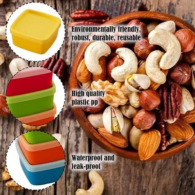 Produktbild von Mini-Becken-Set 10-teilig, bunt, klein, mit Deckel, für Soßen, Dips, Kräuter
