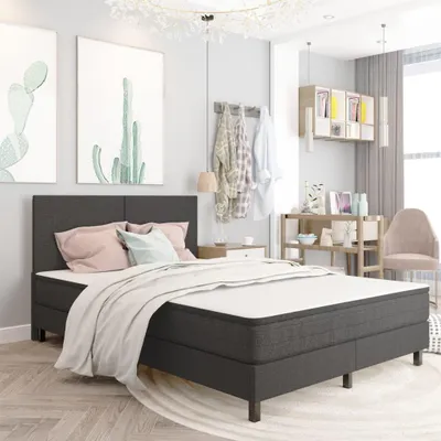 Obrázok produktu pre čelná doska vidaXL Tmavosivá látka 160 × 200 cm