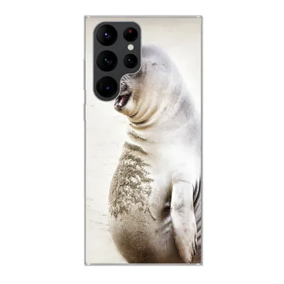Produktbild von MuchoWow® Handyhülle Schutzhülle Hülle für Samsung Galaxy S22 Ultra Seeelefant - Lustig - Lachen - Kinder - Jungen - Mädchen - Kinder Silikon Softcase Handy Hülle - Abbildung