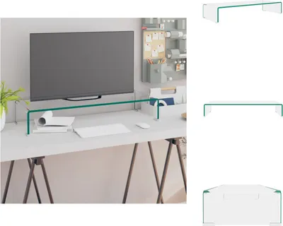 Obrázek produktu pro vidaXL Televizní stolek/podstavec pod obrazovku skleněný průhledný 80x30x13 cm - TV nábytek