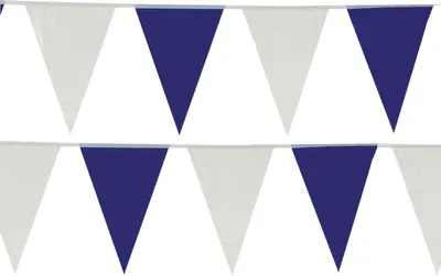 Image de 14416 Wimpelkette - blau/weiß, Kunststoff, 10 m