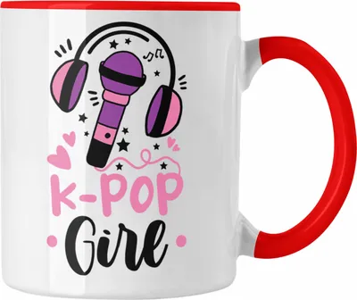 Produktbild von Trendation - K-Pop Girl Tasse Geschenk für K Pop Liebhaber (Rot)