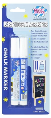 Produktbild von 24x Kreidemarker weiß Schreibbreite 2-3mm