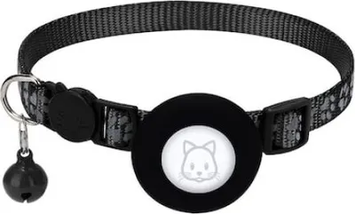 Produktbild von Reflektierendes Halsband, Länge verstellbar, AirTag-kompatibel, Schwarz