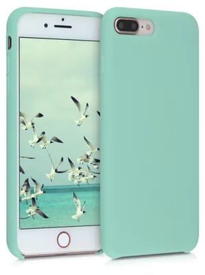 Produktbild von kwmobile Handyhülle für Apple iPhone 7 Plus / iPhone 8 Plus Hülle - Case Silikon - Kabelloses Laden - Schutzhülle Cover in Pastellgrün