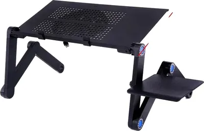 Image de Table d'ordinateur portable réglable, design ergonomique, ventilateurs de refroidissement doubles, un seul ventilateur