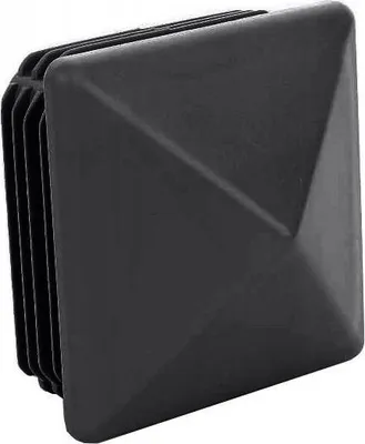 Immagine prodotto di LogistSystem tappi decorativi 50x50 mm - tappi quadrati neri - tappi in plastica PE - tappi per recinzione tappi a punta tappi a piramide - tappi per tubi per la copertura di tubi in acciaio, tubi in acciaio inox, tubi in alluminio, profili in alluminio