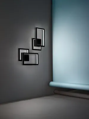 Produktbild von LED-Wandleuchte 20 W aus mattschwarzem Aluminium, CCT 3000-4000-6000 K, Metall/Acryl, modernes Design - Perenz