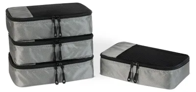 Produktbild von Amazon Essentials Packwürfel Reisezubehörset 4-teilig Gepäckorganizer grau