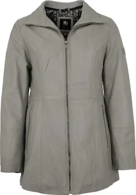 Produktbild von OTTO KERN - Damen Ledermantel Longjacke Lammnappa grau : 44