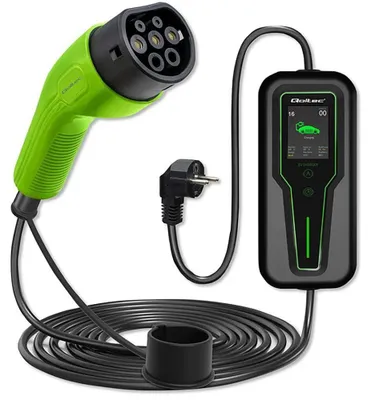 Image de Qoltec Mobile charger for EV 2in1 type2 3.5kW LCD