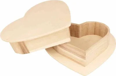 Produktbild von Holzkiste zum Anpassen von 19 x 18,5 x 5 cm - Herz