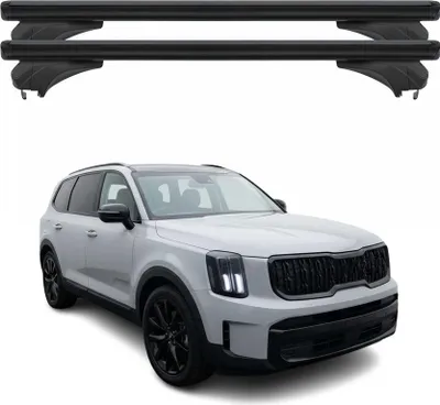 Productafbeelding van Menabo dakdrager basissteun voor KIA Telluride 2019-2025, aluminium, zwart, 2-delig