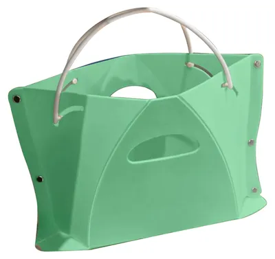 Produktbild von Klapphocker mit ergonomischem Design, Grifflöchern, tragbarer Sitz mit Knieentlastung, ideal für Reisen, Camping, Angeln und Gartenarbeit