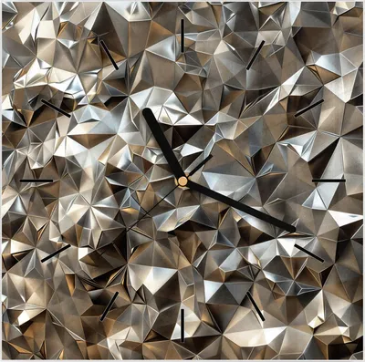 Produktbild von Wanduhr aus Glas mit Motiv Geometrisches Muster- 30 x 30 cm - inkl. Aufhängesystem