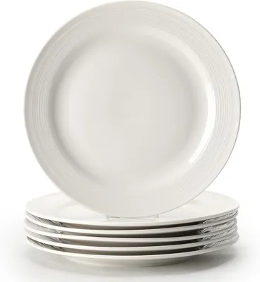 Image de Assiettes plates de 20,3 cm, lot de 6, en céramique, pour le petit-déjeuner