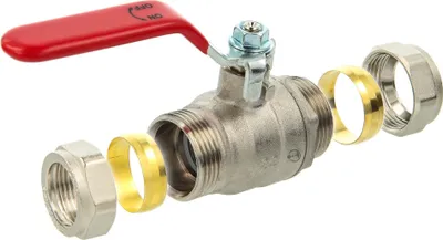 Produktbild von tecuro Kugelhahn mit Klemmringverschraubung für Cu-Rohr Ø 18 mm
