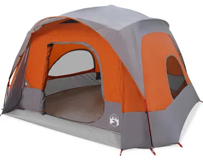 Immagine prodotto di vidaXL Tenda familiare per 6 persone Grigio e arancione Impermeabile