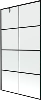 Produktbild von Mexen Next Duschwand 1-flügelig 100 x 150 cm, schwarzes Muster, Gun Metal - 895-100-000-00-77-95