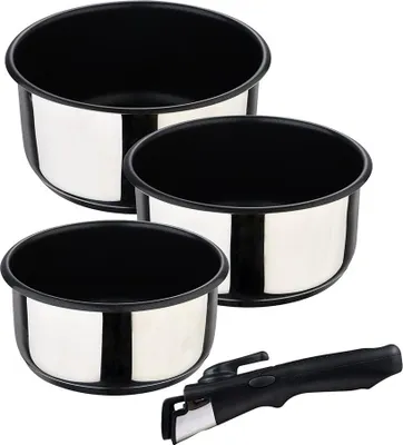 Immagine prodotto di Set 3 pentole click & cook in acciaio inox bergner