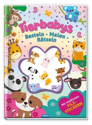 Produktbild von Trötsch Beschäftigungsbuch Malbuch Bastelbuch Tierbabys