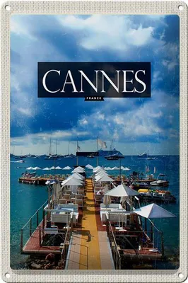 Produktbild von Blechschild Reise 20x30cm Cannes France Urlaub Retro