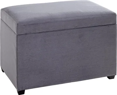 Produktbild von HAKU Sitztruhe grau - MDF, Textilgewebe Cord, B/H/T: 58x42x39 cm