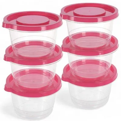 Productafbeelding van Vershouddozen Set - 6-delig - BPA-vrij - Stapelbaar - Magnetronbestendig - Luchtdicht - 1230 ml - Opbergdozen