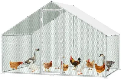 Obrázok produktu pre Kurník 3×2×2 m – vonkajší kurník – pozinkovaná oceľ – kurník spĺňajúci požiadavky na ochranu zvierat so zámkom – malé psy – kurník pre mačky – voliéra – chov malých domácich zvierat