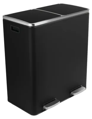 Produktbild von Metall-Mülleimer Doppelkammer schwarz