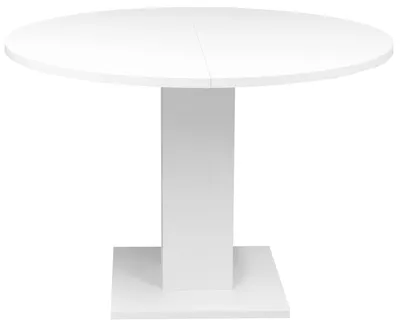 Produktbild von FURNARO Esstisch Tap rund Esszimmertisch Tisch ausziehbar B/H/T: 110-150x76x110 cm, Farbe:Weiß matt lack