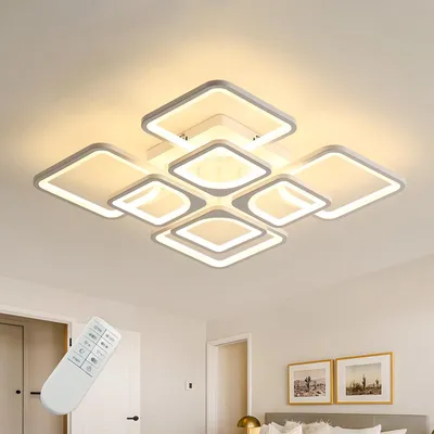 Productafbeelding van Comely LED Plafondlamp, dimbaar, 80W, woonkamerlamp met afstandsbediening en app-besturing