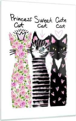 Produktbild von Bilder auf glas - Einteilig - Katzen Blumen Tiere - 50x70cm - Glasbilder - Wandbilder - Bilder - zum Aufhängen bereit - Wanddekoration aus Glas - Glas Bilder - Wandbild auf Glas - GPA50x70-2891