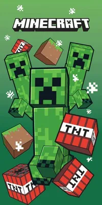 Produktbild von Minecraft Badetuch Creeper 70 x 140 cm - Polyester