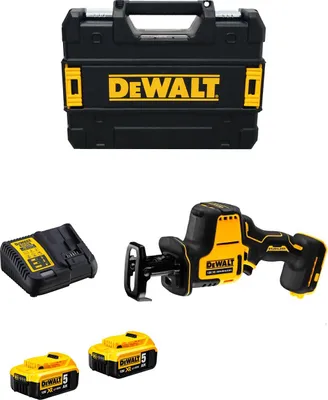 Produktbild von Mini-Säbelsäge DeWALT DCS369P2T (2 x 5,0 Ah + DCB115 + TSTAK II)